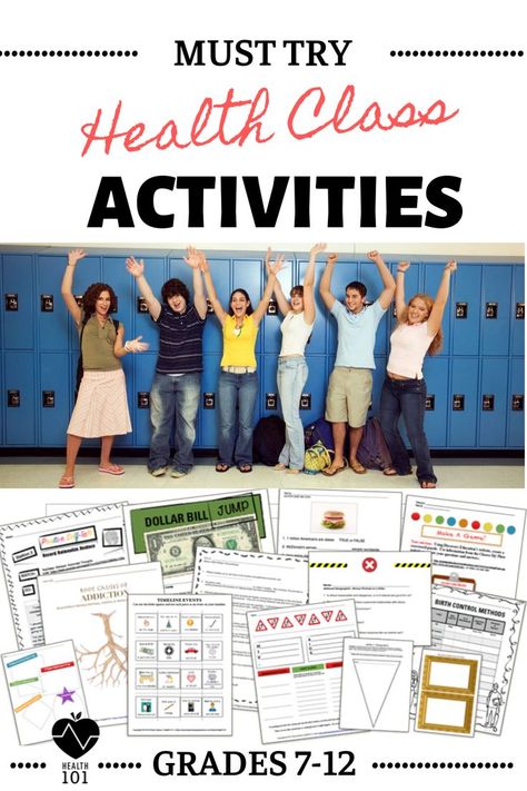 Health Class Activities, High School Health Lessons, Health Science Classroom, Middle School Health, High School Health, Health Lesson Plans, Health Teacher, High School Lesson Plans, School Nutrition