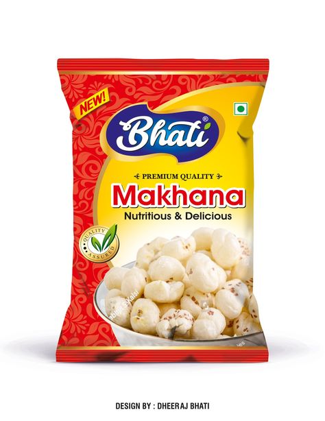 Bhati ( Makhana Pouch Packaging Design ) Makhana Packaging Design, Pouch Packaging Design, Biscuits Cookies, Food Advertising, Pouch Packaging, Packaging Designs, Food Packaging Design, Biscuit Cookies, Food Packaging