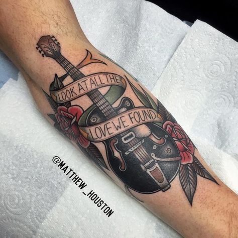 Gretsch guitar for Ben from the other day! Thanks bruv! #guitar #music #gretsch… Traditional Music Tattoo, Rockabilly Tattoos, Music Tattoo Sleeves, Guitar Tattoo Design, Gretsch Guitar, Rockabilly Tattoo, Rock Tattoo, Traditional Sleeve, Guitar Tattoo