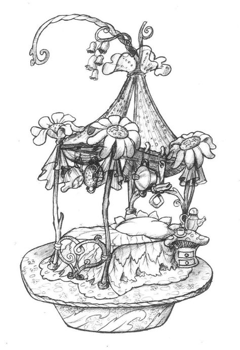 Fantasy Sketches Pencil, Fantasy Drawings Pencil, Fairy Drawing Ideas, Creative Art Drawings, Fairy House Drawing, Art Of Disney Fairies, The Art Of Disney Fairies, Art Of Disney, Fairy Drawings