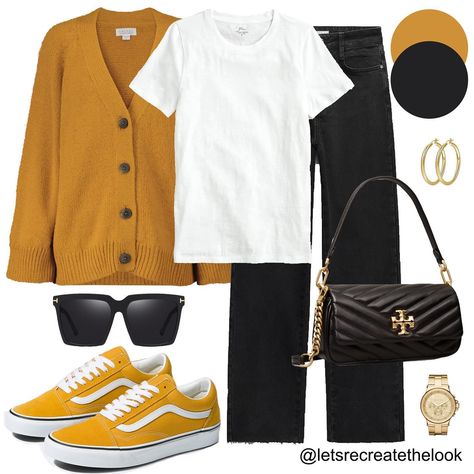 Mustard Cardigan - 15 Outfit Ideas 💛 Here are 16 outfit ideas for a mustard cardigan that I plan to recreate. Do you own a mustard colored cardigan? Save this post for style inspo and look in your closet to see how many looks you can recreate yourself! Have a blessed Sunday fashion friends! 🥰 #letsrecreatethelook #styleinspo #outfitideas #styleinspiration #outfitinspo #fallstyle #casualstyle #momstyle #teacherstyle #elevatedcasual #casual #agelessstyle #everydaystyle #midlifestyle Orange Flannel Outfit, Mustard Cardigan Outfit, Black Outfits For Women, Recreate Yourself, Orange Flannel, Sunday Fashion, A Blessed Sunday, Flannel Outfit, Have A Blessed Sunday