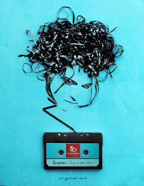 Cassette Tape Art, Funny Commercial Ads, Party Image, Arte Punk, Funny Commercials, Magnetic Tape, Commercial Ads, Art Appliqué, Publicidad Creativa