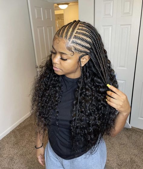 28 Simple Tribal Braids Ideas For 2022 | ThriveNaija Braided Cornrow Hairstyles, Cute Box Braids Hairstyles, Pretty Braided Hairstyles, Braids With Curls, Girls Hairstyles Braids, Braids With Weave, Girls Braids, Cornrow Hairstyles, Braided Hairstyles For Black Women