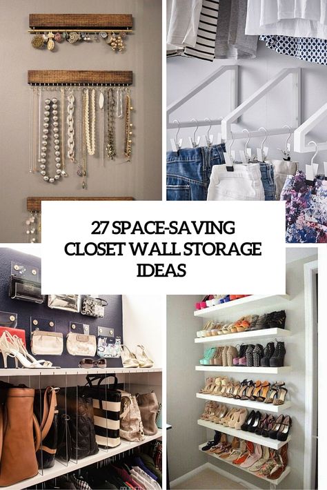 Maximum Closet Space, Wasted Space Ideas, Closet Wall Storage, Organizing Wall, Closet Wall Organizer, Space Saving Closet, Wall Storage Ideas, Diy Space Saving, Closet Wall