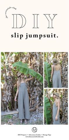 Dress Into Two Piece Diy, Diy Jumpsuit Pattern, Diy Jumpsuit, Jumpsuit Diy, The Essentials Club, Diy Spa Gifts, Wine Gifts Diy, Diy Summer Crafts, Themed Gift Baskets