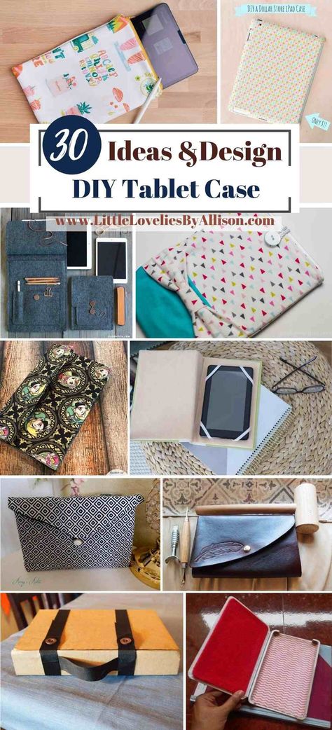 30 DIY Tablet Case Ideas For iPads And Android Tablets How To Make An Ipad Cover, Tablet Cover Design, Tablet Case Diy Free Pattern, Tablet Case Sewing Pattern, Tablet Bag Pattern, Ipad Pouch Diy, Kindle Case Sewing Pattern, Kindle Cover Diy, Kindle Sleeve Pattern