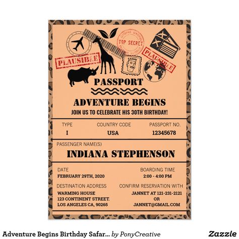 Adventure Begins Birthday Safari World Destination Invitation Travel Invitation, Map Invitation, Cupcakes Graduation, Map Wedding Invitation, Event Balloons, Safari Invitations, Baby Birthday Card, Adventure Baby Shower, Food Beautiful