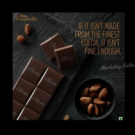 A social media post by Cadbury Bournville which speaks about good ingredients used in chocolate makes it great. That is why they use finest cocoa beans sourced from Ghana.  #marketingenthu #marketingenthuad #post #ads #market #marketingcommunications #marketingcampaigns #marketing #advertisement #caption #chocolate #cadbury #bournville #carburybournville #notsosweet #cocoa #darkchocolate #ingredients #ghana Chocolate Social Media Post, Healthy Chocolate Bars, Chocolate Cadbury, Thanksgiving Chocolates, Chocolate Videos, Almond Brittle, Dark Chocolate Cookies, Cocoa Beans, Cookie House