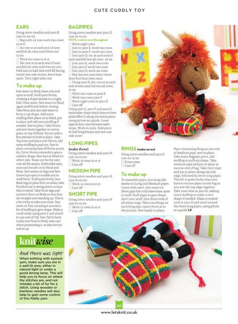 Christmas Knitting Patterns Free, Miniature Knitting, Knitted Toys Free Patterns, Animal Knitting Patterns, Free Toys, Knitting Patterns Toys, Christmas Knitting Patterns, Knitted Animals, Knitting Magazine