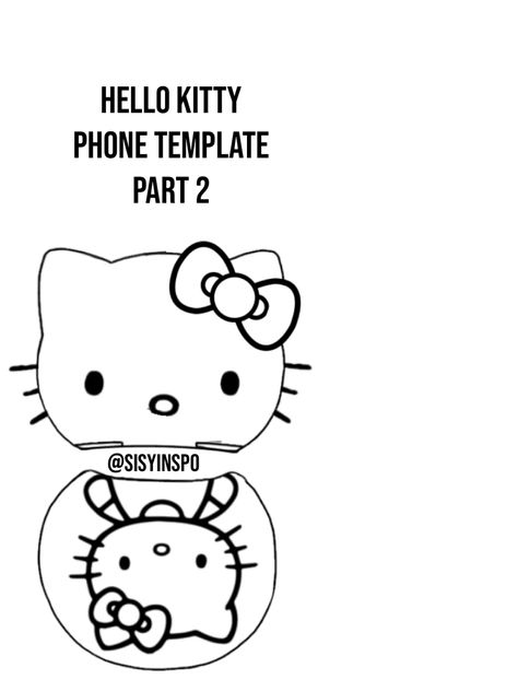 Hello Kitty Flip Phone Template, Flip Phone Template, Hello Kitty Flip Phone, Lion Wallpaper Iphone, Kitty Crafts, Diy Hello Kitty, Hello Kitty Phone, Doll Template, Soft Kidcore