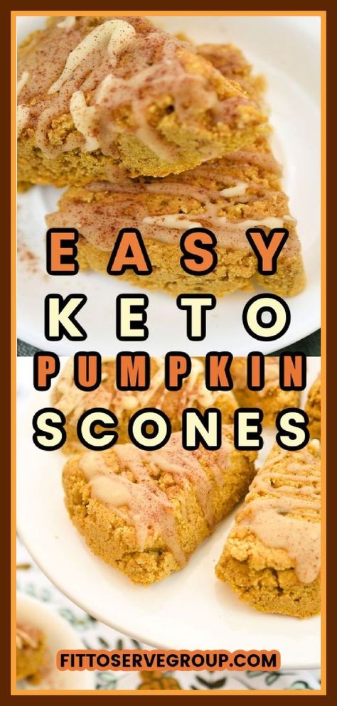 close up images of keto pumpkin scones on white plates Keto Pumpkin Scones, Keto Scones, Pumpkin Spice Scones, Pumpkin Recipes Keto, Pumpkin Scones Recipe, Pumpkin Puree Recipes, Scones Easy, Pumpkin Scones, Keto Breads