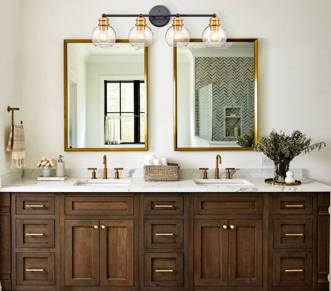 Industrial Vanity Light, Bathroom Lights Over Mirror, Industrial Vanity, Contemporary Bathroom Vanity, Boutique Interior, Hus Inspiration, Contemporary Bathroom, Bathroom Vanity Lighting, Interior Design Firms