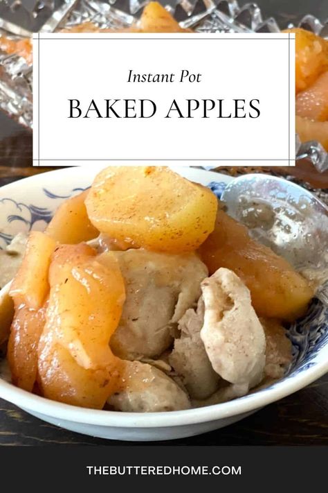 Baked apples in the Instant pot are a real treat. You can use them for fruit filling for hand pies, applesauce or just to spread on toast! Instant Pot Baked Apples, Fried Apples, Cooked Apples, Fruit Filling, Fruit Dishes, Hand Pies, On Toast, Apple Desserts, Treat You