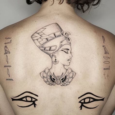 Tattoos Egyptian, Tattoo Balance, Egyptian Goddess Tattoo, Cleopatra Tattoo, Pharaoh Tattoo, Eye Of Ra Tattoo, Bastet Tattoo, Egyptian Cat Tattoos, Nefertiti Tattoo