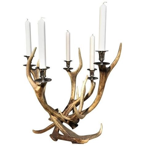 Antler Candleholder (£590) ❤ liked on Polyvore featuring home, home decor, candles & candleholders, candle holders, multiple, deer antler home decor, red candle holders, antler home decor, antler candle holder and red home decor Deer Antler Candle Holder, Alabaster Candle, Beige Candle, Antler Candle Holder, Rain Deer, Deer Antler Crafts, Antler Ideas, Antler Lamp, Deer Antler Decor