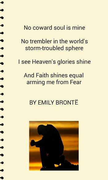 No Coward Soul is Mine Emily Bronte, Human Silhouette, Poetry, Human