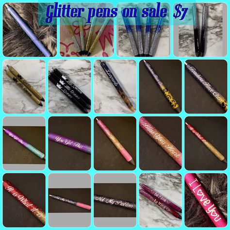 https://tandtfashions.etsy.com Our premade glitter pens are all on sale! Only $7 each. I can meet you in town if local. Any one that needs them shipped, shipping will be $4. Our glitter pens are made of uv resin and glitter. These will make great Christmas gifts and stocking stuffers. Don’t know what to get your co-workers, family members or friends, gift them with glitter pens. We also make personalized our keychains, badge reels and glitter pens. Click the link below to place your orders.... Personalized Pens, Pen Stationary, Pens Writing, Resin Glitter, Ink Pens, Glitter Pens, Glitter Vinyl, Uv Resin, Great Christmas Gifts