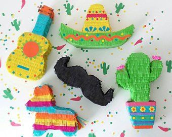 Mini Pinatas Favors, Mexican Pinata, Mexican Fiesta Decorations, Mexican Christmas Decorations, Mexican Theme Party Decorations, Pinata Diy, Dress With Draping, Mexican Birthday Parties, Mexican Party Decorations