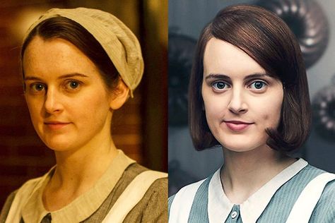 Downton Abbey movie: Daisy, played by Sophie McShera, never seems to age. Daisy Downton Abbey, Downton Abbey Season 1, Sophie Mcshera, Downton Abbey Movie, Edwardian England, Kitchen Maid, Happy Evening, Dowager Countess, Surrogate Mother