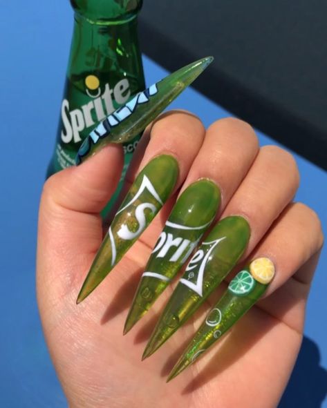 Sprite Nails, Aquarium Nails, Acrylic Nail Shapes, Stiletto Nail Art, School Nails, Glamorous Nails, Acrylic Nail Art, Luxury Nails, Cute Nail Designs