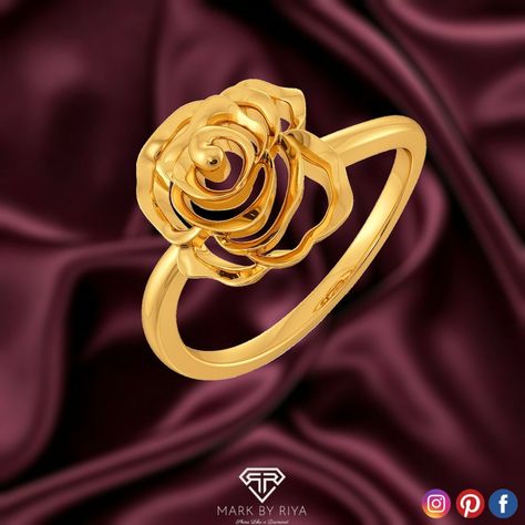 22k Gold Flower Ring Customized Jewellery Korean Flower, Flower Rings, Gold Flower Ring, Gold Flower, Flower Ring, Gold Flowers, Ring Gold, 22k Gold, Flower Design