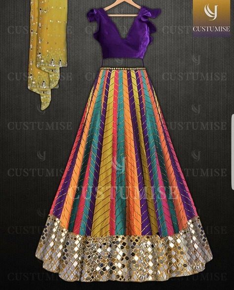 Orang India, Garba Dress, Navratri Dress, Indian Outfits Lehenga, Gaun Fashion, Half Saree Designs, Long Dress Design, Salwar Kamiz, Colorful Dress