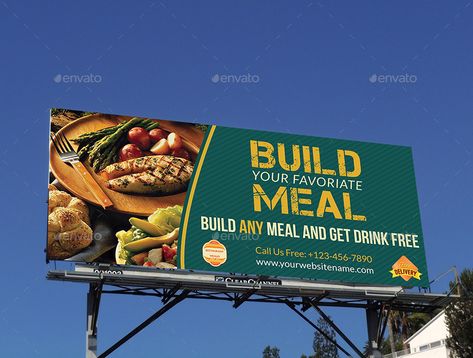 Restaurant Advertising Bundle #Restaurant, #Advertising, #Bundle Food Billboard, Billboard Template, Hoarding Design, American Cookies, Restaurant Advertising, Restaurant Ad, Best Banner Design, Coffee Shop Menu, Brochure Design Layout