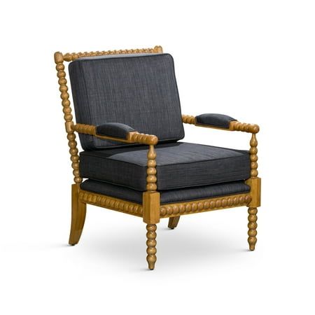 The chic and sophisticated Silverthorne Spindle Chair combines modern style and classic lines. This expertly crafted chair features a durable hardwood frame, padded armrest, fine wood finish, and a beautiful piping detail. The elegantly turned spindle elements and thick plush cushions create a graceful addition to any room. Specification Product Name: Spindle Chair Place of Origin: Viet Nam Main Material: Fabric Seat: Charcoal Assembled Length (in.): 25.00 Assembled Width (in.): 27.00 Assembled Height (in.): 16.00 Weight (lbs): 53.00 Kind Reminder: Due to the large size of the product and inconvenient transportation, once the order has been shipped, we only accept the return requests due to quality issues. Hope you can understand. Color: Gray. Chair With Armrest, Spindle Chair, Chair For Living Room, Single Sofa Chair, Buy Linen, Soft Flooring, Upholstered Accent Chairs, Reading Chair, Weathered Oak