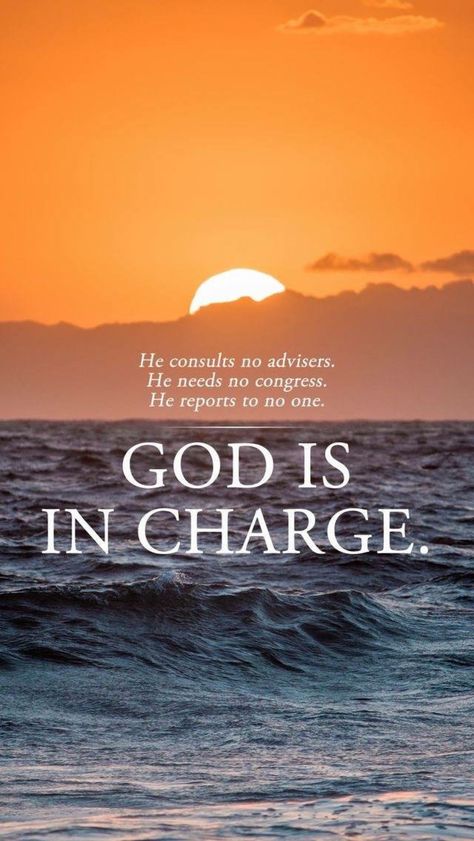 God is in charge. Get out of His way in your life and let Him take over. God Is In Charge, Max Lucado, Biblical Quotes, Praise God, Spiritual Inspiration, God Jesus, Christian Inspiration, Christian Life, Faith In God