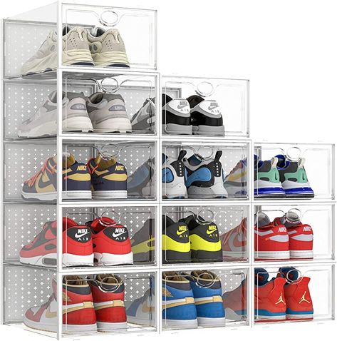 Large Shoe Storage, Clear Plastic Shoe Boxes, Sneaker Storage Box, Shoe Organizer For Closet, Shoe Box Design, Shoe Storage Boxes, Shoe Containers, Organizer For Closet, Sneaker Storage