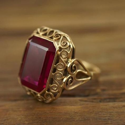 Ruby Ring Designs Unique, Ring Designs Unique, Ruby Ring Designs, Victorian Revival, Gold Rings Fashion, Gold Ring Designs, Gold Rings Jewelry, Gold Jewelry Simple, Jewelry Design Earrings