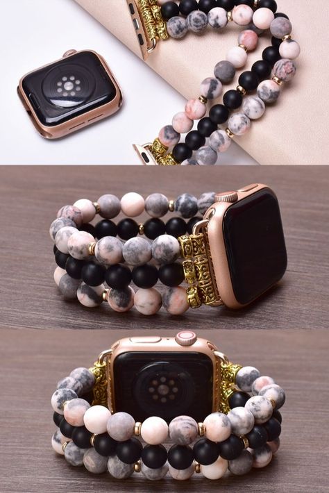 Diy Beaded Watch Band, Beaded Watch Bands Diy, Diy Apple Watch Band, Bead Apple Watch Band, Beaded Watch Bands, Diy Watch Strap, Beaded Apple Watch Bands, Diy Watch Band, Beaded Watches Bracelet