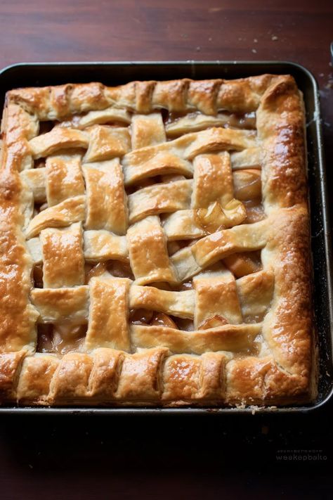 Apple Slab Pie Apple Pie Slab, Sheet Pan Food, Apple Slab Pie, Crumble Tart, Slab Pie, Bars And Cookies, Baked With Love, Apple Filling, Pastry Blender