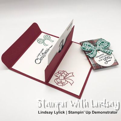 Gift Card Holders To Make For Christmas Diy, Gift Card Holder Cards, Gift Card Holders Stampin Up Tutorials, Stampin Up Cards To Make, Cute Gift Card Presentation, Stampin Up Gift Card Holder Ideas, Gift Card Holders To Make, Stampin Up Gift Card Holder, Ways To Wrap Gift Cards