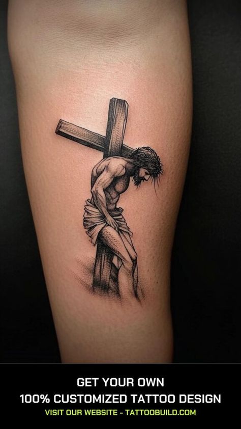 Christianity Tattoos, Cool Christian Tattoos, Jesus Tattoo Ideas, Religious Tattoos For Men, Religous Tattoo, Unique Christian Tattoos, Christian Tattoo Ideas, Jesus Tattoo Design, Biblical Tattoos