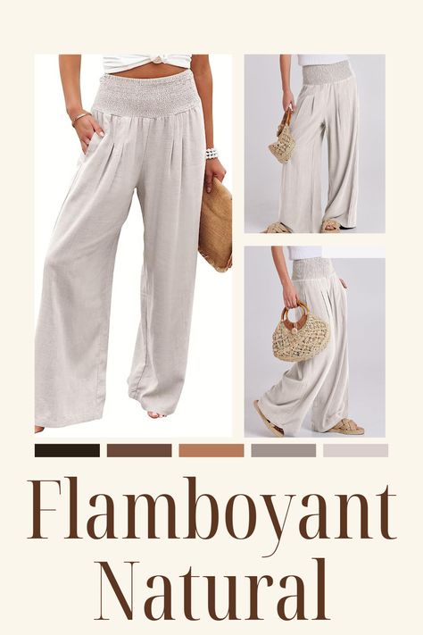 ANRABESS Women Linen Palazzo Pants Summer Boho Wide Leg High Waist Casual Lounge Pant Trousers with Pocket for flamboyant natural Kibbe body types Palazzo Pants Summer, Linen Palazzo Pants, Natural Kibbe, Flamboyant Natural, Pants Summer, Natural Women, Summer Boho, Wide Leg Linen Pants, Linen Pants Women