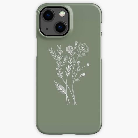 Green Aesthetic Flowers, Sage Green Aesthetic, Sage Green Flowers, Preppy Phone Case, Green Phone Case, Green Iphone Case, Flower Iphone Cases, Green Cases, Aesthetic Flowers