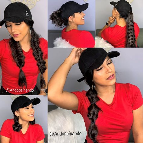 peinados con gorras, peinados con cachucha, looks con gorra, peinados para gorra, peinados para cuando utilizas gorra, peinados gorra, peinados con gorro, peinados para cabello largo, hairstyles with cap, como peinarte con gorra, hairstyles for hat, peinados fáciles con gorra, peinados para gorros, peinados con gorra, peinados con gorra mujer, peinados con gorra fáciles y rápidos, peinados fáciles y rápidos para cabello largo, peinados recogidos con gorra Baseball Hat Hairstyles Long, Baseball Hat Hairstyles, Baseball Cap Hairstyles, Cap Hairstyles, Fun Ponytails, Elegance Hair, Hairpieces For Women, Peinados Recogidos, Hairstyles For