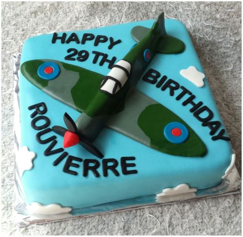 Spitfire Cake, Plane Birthday Cake, Birthday Cake 13, Aeroplane Cake, Planes Birthday Cake, Airplane Birthday Cakes, Plane Birthday, Spitfire Plane, Happy 29th Birthday