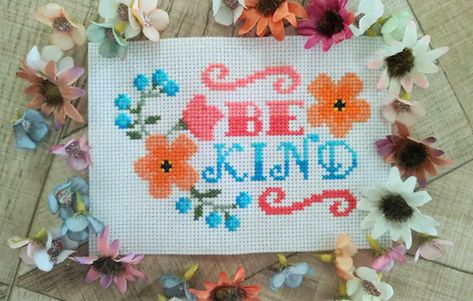 Cross Stitch Pattern Free, Be Kind To One Another, Free Cross Stitch Charts, Free Chart, Small Cross Stitch, Kindness Quotes, Cross Stitch Patterns Free, Free Cross Stitch, Cross Stitch Chart