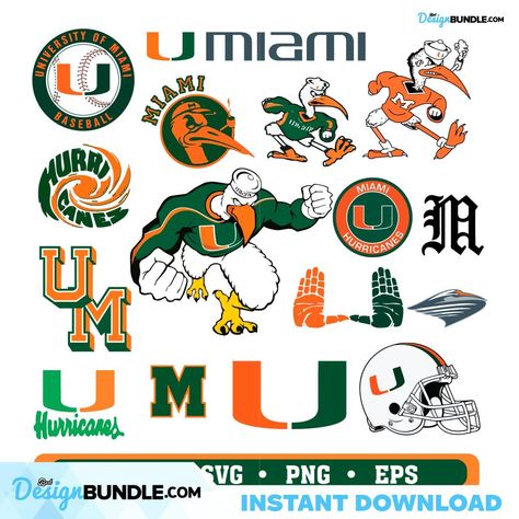 University of Miami College Football Bundle UM Hurricanes College Check more at https://bestdesignbundle.com/product/university-of-miami-college-football-bundle-um-hurricanes-college-daily210820dt5173/ University Of Miami Football, Miami College, Miami Football, University Of Miami, College University, Digital Illustrations, Dxf Files, Cool Logo, Graphic Designers