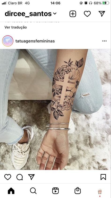 Forearm Tattoo Girl, Tato Lengan Bawah, Tato Salib, Cross Tattoos For Women, Girl Arm Tattoos, Woman Tattoo, Forarm Tattoos, Forearm Tattoo Women, Dope Tattoos For Women