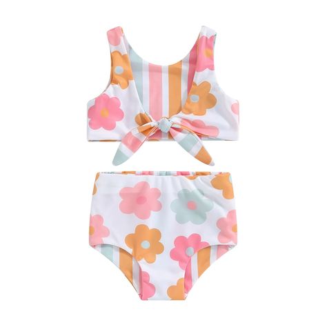 PRICES MAY VARY. 【Material】High quality nylon + spandex, this baby girl swimsuit, sleeveless bathing suit swimwear is skin friendly, light weight, good elasticity, quick dry, comfortable and breathable, soft and cozy, very comfortable to wear. Toddler girl bikini sets, toddler girl tankini bathing suit, baby girl cute 2pcs swimsuit suitable for summer beach wear. 【Design】Baby 2 piece bathing suit girl, infant two piece swimsuit girl, infant girl swimwear, adjustable bowknot tie up back, super cu Infant Swimsuit, Toddler Bathing Suits, Toddler Swimsuits, Baby Girl Swimsuit, Toddler Girl Summer, Baby Swimwear, Two Piece Swimwear, Baby Girl Summer, Kids Swimwear