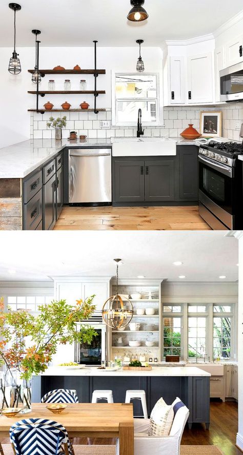 25 most gorgeous paint color palettes for kitchen cabinets and beyond. Easily transform your kitchen with these all-time favorite colors and great designer tips! - A Piece Of Rainbow Beautiful Kitchen Cabinets, Dishwasher Tablets, Painted Kitchen Cabinets Colors, Bedroom Remodel, Kitchen Cabinets Makeover, Kitchen Paint Colors, Kitchen Cabinet Colors, Gorgeous Kitchens, Chic Kitchen