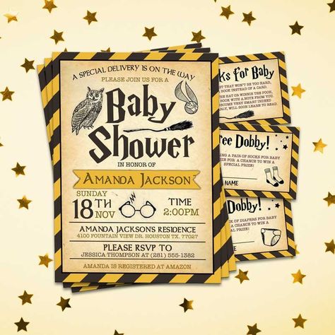 Hufflepuff Hogwarts Harry Potter Baby Shower Invitation Harry Potter Shower Ideas, Harry Potter Baby Shower Invitations, Baby Harry Potter, Harry Potter Shower, Couples Baby Shower Invitations, Unique Baby Shower Invites, Harry Potter Nursery, Harry Potter Baby Shower, Couples Baby Showers