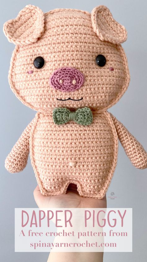 Crochet Unstuffed Animals, Kawaii Cuddler Crochet, Crochet Cow Pillow Free Pattern, Ragdoll Crochet Patterns, Crochet Cuddler Free Pattern, Crochet Ragdoll Free Pattern, Crochet Baby Free Pattern, Crochet Pig Pattern Free, Pig Crochet Pattern Free