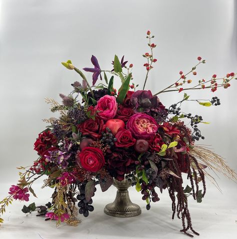 Grande luxurious Christmas centerpiece, artificial floral arrangement, deep jewel toned centerpiece Luxurious Christmas, Large Flower Arrangements, Artificial Floral Arrangements, Christmas Flower Arrangements, Fall Arrangements, Christmas Centerpiece, Christmas Arrangements, Artificial Flower Arrangements, Christmas Floral