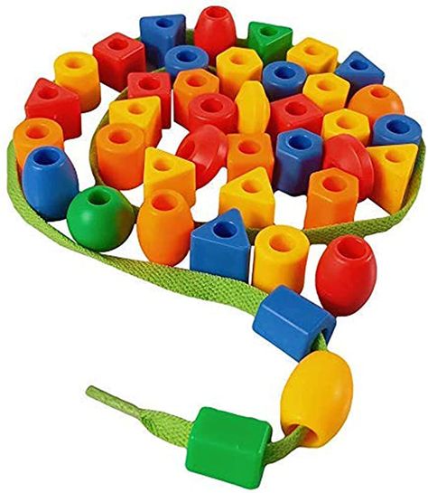 Montessori Preschool Activities, Educational Games For Toddlers, Sensory Beads, Montessori Activities Preschool, Stringing Beads, Travel Toys For Toddlers, Therapy Toys, Beading For Kids, Preschool Activities Toddler