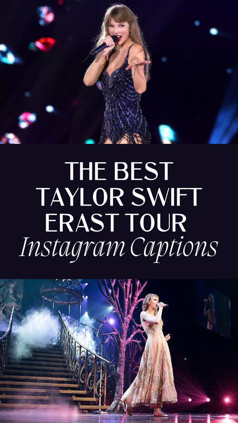 Get ready to shake it off and show off your love for Taylor with these amazing Instagram captions! We've got you covered with the best captions to make your concert posts unforgettable. | Taylor Swift Eras Tour | Taylor Swift | Swifti | Eras Tour IG captions | Caption For Taylor Swift Concert, Taylor Swift City Captions, Eras Tour Captions Speak Now, Taylor Swift Hashtags, Speak Now Captions Taylor Swift, Folklore Instagram Captions, Taylor Swift Midnights Captions, Lover Era Captions, Taylor Swift Eras Tour Quotes