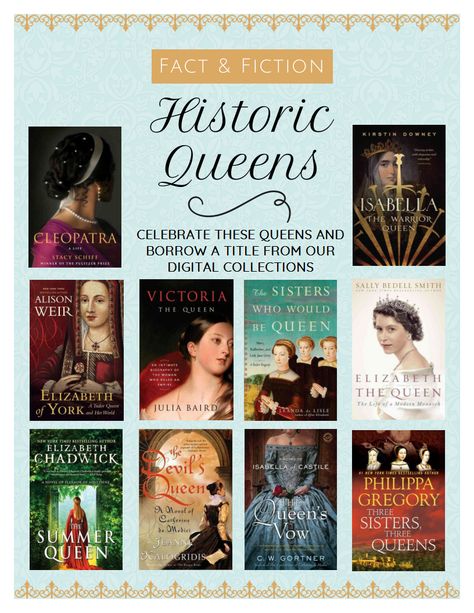 Historic+Queens:+Fact+&+Fiction Queen Facts, Library Book Displays, Book Displays, Non Fiction Books, Writing Things, Book Recommendation, Historical Fiction Books, Girl Problems, Book Display